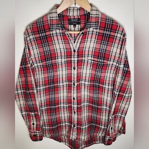 Madewell Women's Oversized Ex-boyfriend Style Flannel Buttondown Small